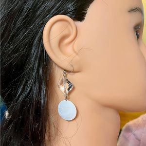 Shell and glass pierced earrings jewelry
